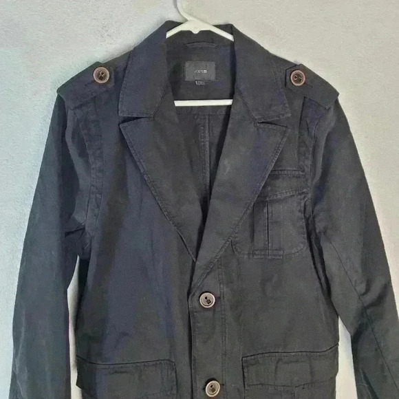 JOE'S JEANS Mens Black 2-Button Military Jacket Size Lg 100% Cotton - Picture 3 of 10